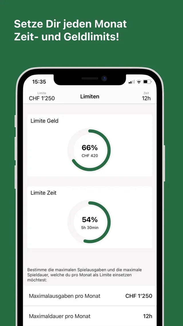 Screenshot Safer Gambling