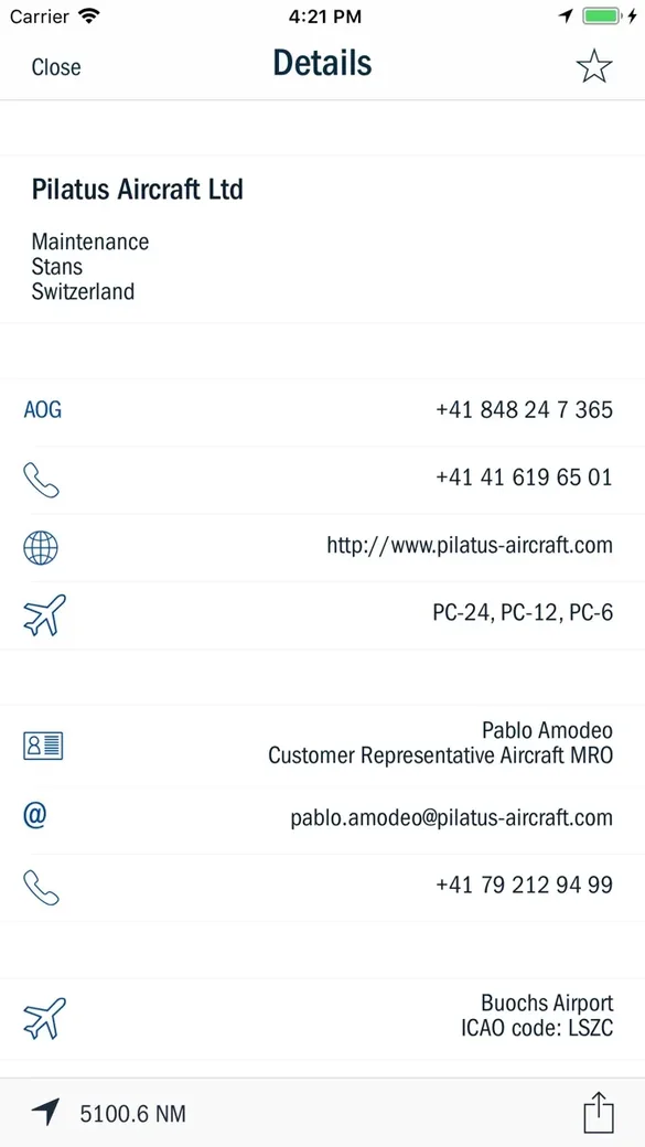 Pilatus Customer Service – Screenshot 3