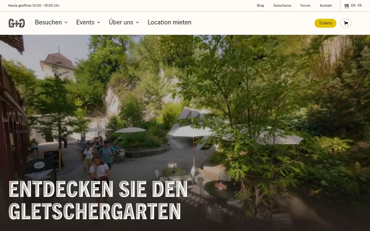 Screenshot Gletschergarten Luzern
